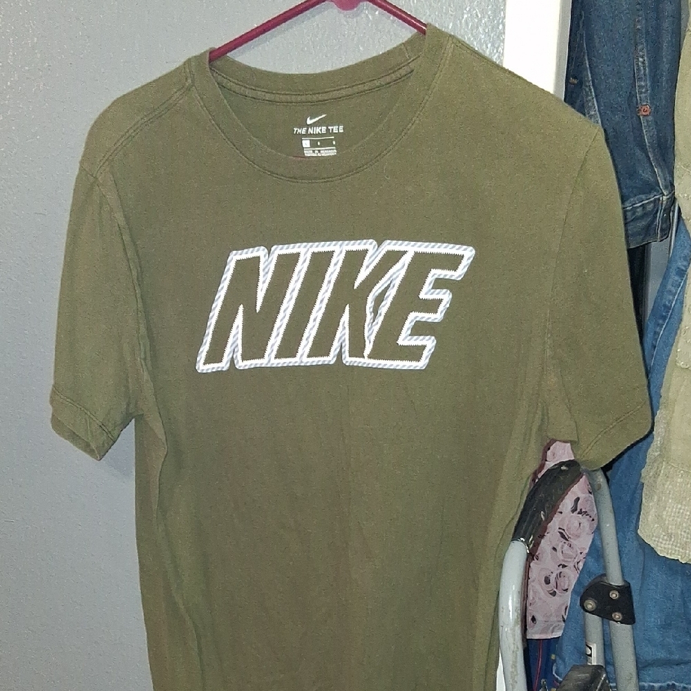 Nike Khaki Tee with White Logo